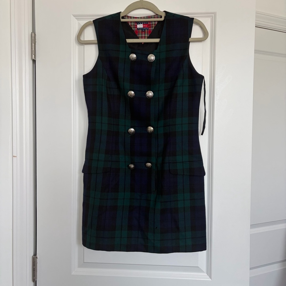 Tommy Hilfiger Red Green Plaid Lined Jacket